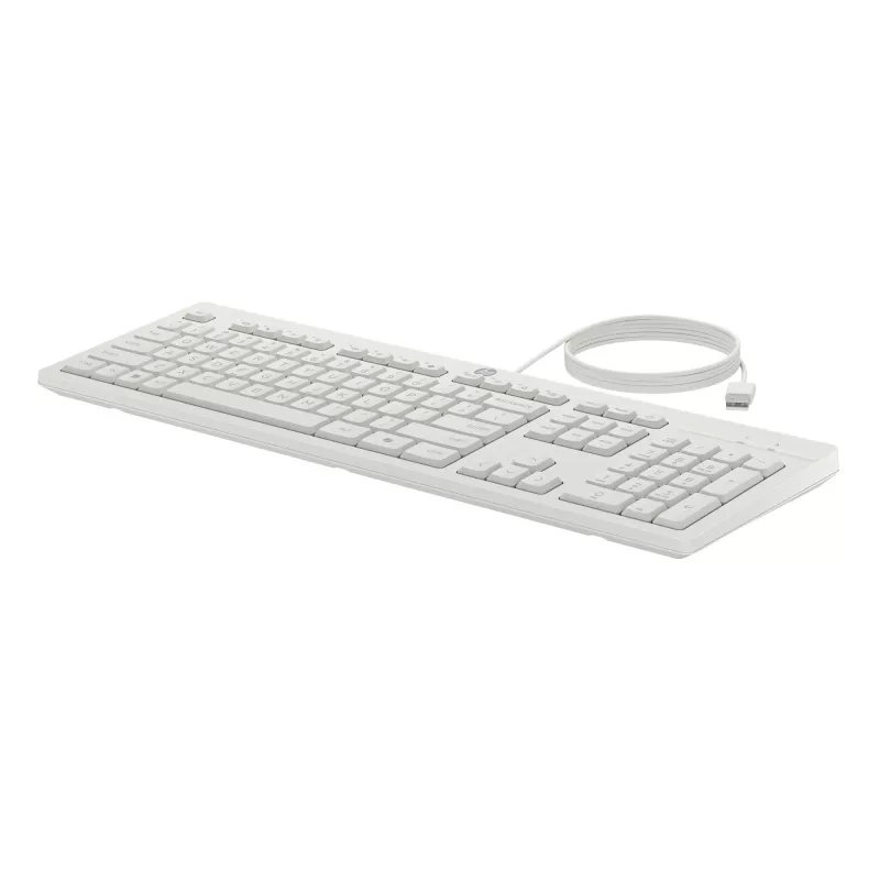 HP 225 combinazione mouse e tastiera con filo, Full-Size (100%), con filo, USB, bianco, mouse incluso
