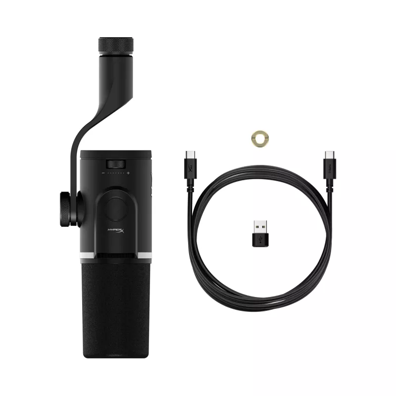 HyperX FlipCast – microfono dinamico USB/XLR (nero), microfono dinamico, -10 dB, 20 - 20000 Hz, 0,05 %, 1 Ω, 192 kHz