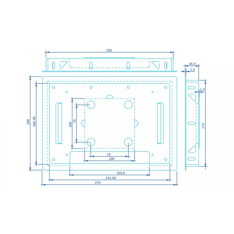 ProDVX FM-10S — supporto monitor nero, 270×188×27,4 mm, 0,67 kg, 1 pz.