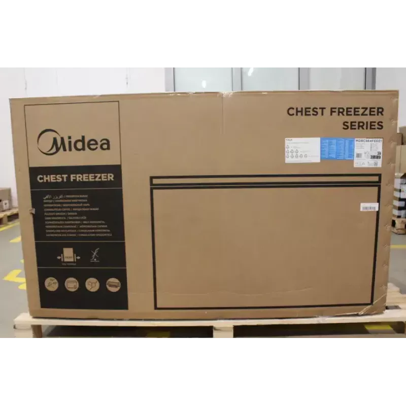 Congelatore a pozzetto Midea MDRC564FEE01 — 418 L netti, classe energetica E, altezza 82,5 cm, 3 cestelli, bianco
