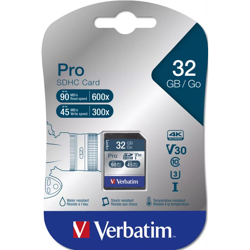 Memoria flash Verbatim Pro 32 GB SDHC UHS classe 10