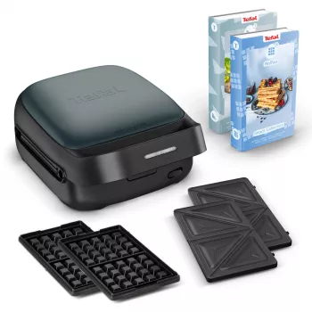 Macchina per waffle Tefal Snack Collection SW862BF0 2 waffle 700 W nero verde scuro
