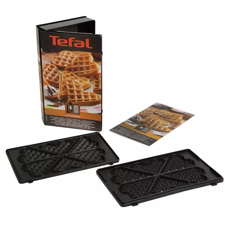 Tefal XA800612 piastre per waffle a forma di cuore per SW852 Sandwich Maker, nero