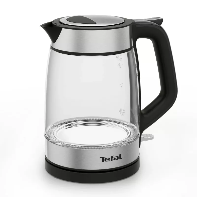 Bollitore in vetro Tefal KI605830 bollitore elettrico 1,7 L 2200 W nero, argento, trasparente