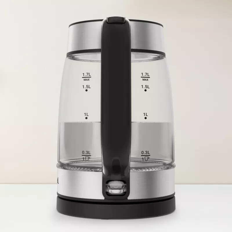 Bollitore in vetro Tefal KI605830 bollitore elettrico 1,7 L 2200 W nero, argento, trasparente