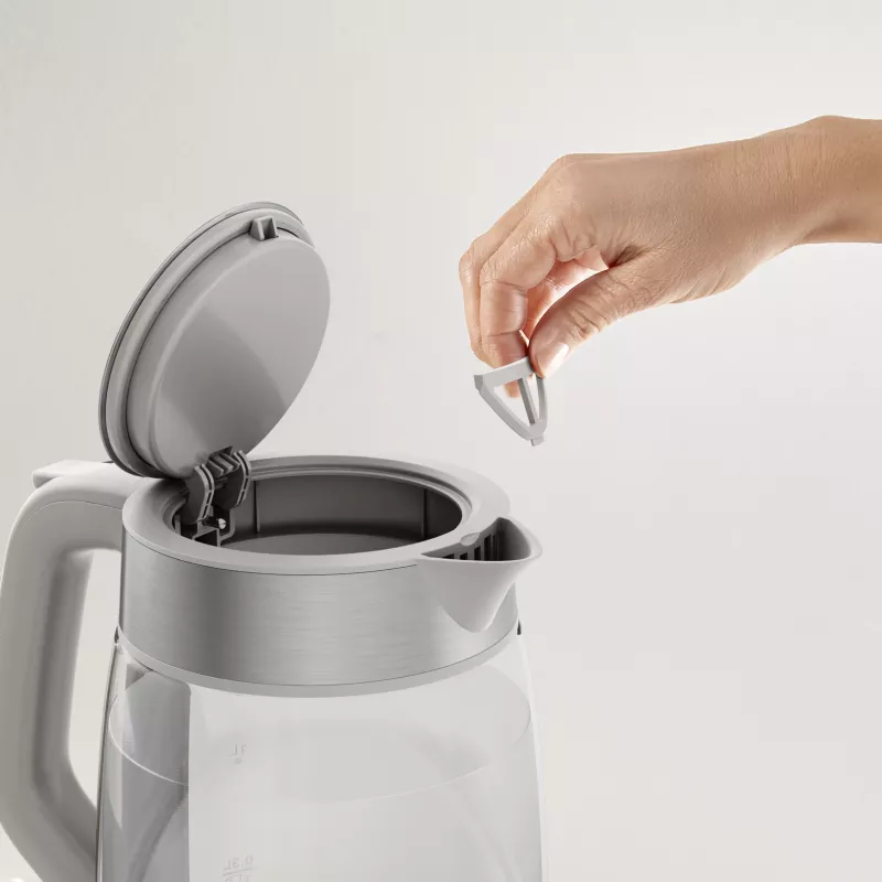Bollitore in vetro Tefal KI605B30 bollitore elettrico 1,7 L 2200 W grigio, argento, trasparente