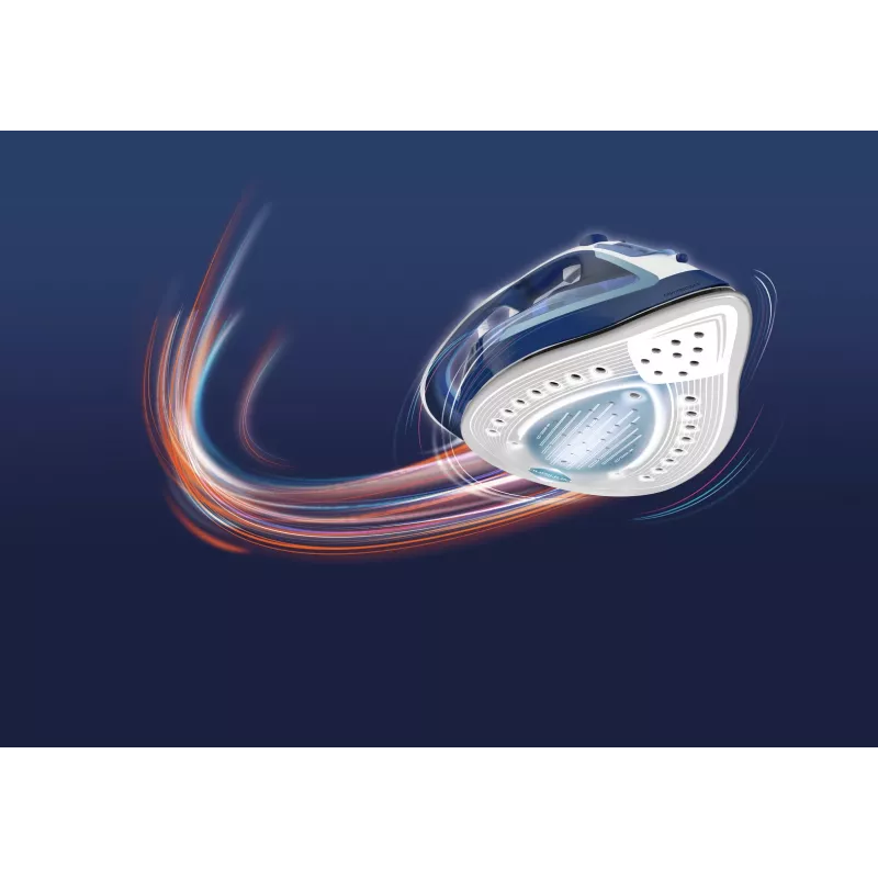 Tefal EasyGliss Plus FV5735 Ferro da stiro a secco e a vapore suola Durilium 2500 W blu, bianco