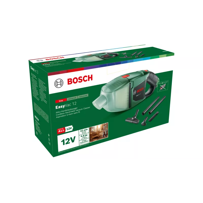 Bosch EasyVac 12 aspirapolvere a batteria 2-in-1 a secco senza sacchetto verde