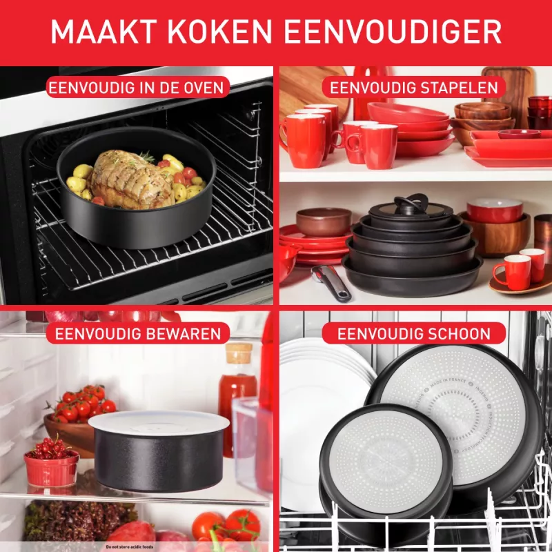 Set di pentole Tefal Ingenio L76391 – set misto in alluminio, 4 pezzi (pentole Ø16/18/20 cm) nero