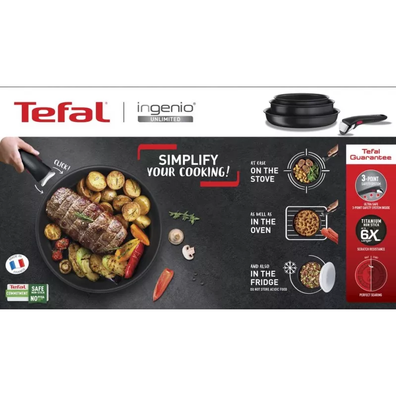 Set di pentole Tefal Ingenio L76391 – set misto in alluminio, 4 pezzi (pentole Ø16/18/20 cm) nero
