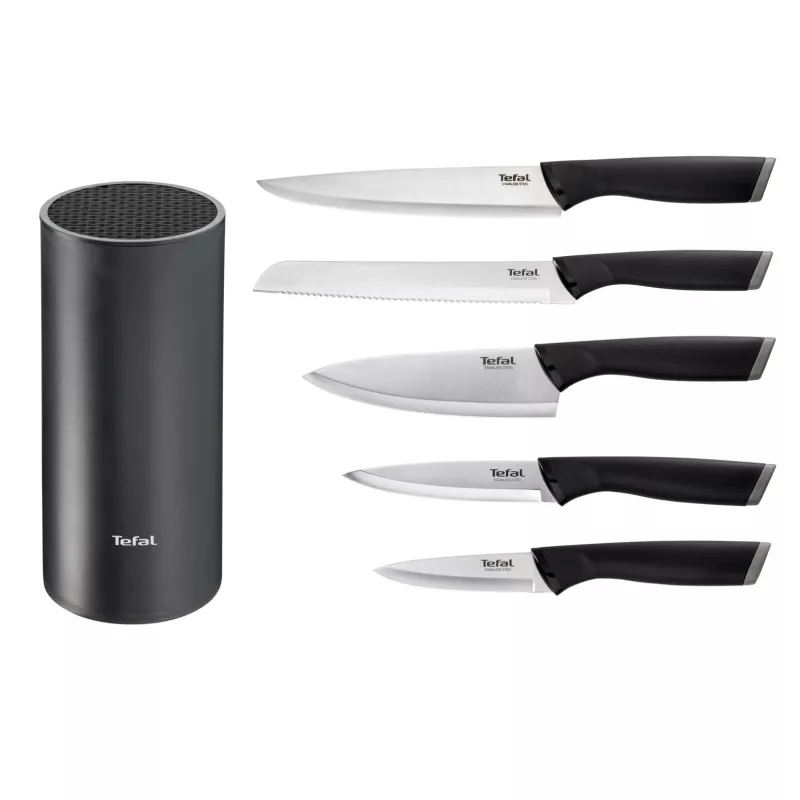 Set di coltelli da cucina Tefal K2216S74 — lame in acciaio inox, lunghezza lama 20 cm, set da 5 pezzi