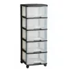 Unità a cassetti contenitore Curver 0806770146 – 5 cassetti, 20 L ciascuno, nero/trasparente, 37×39×100 cm