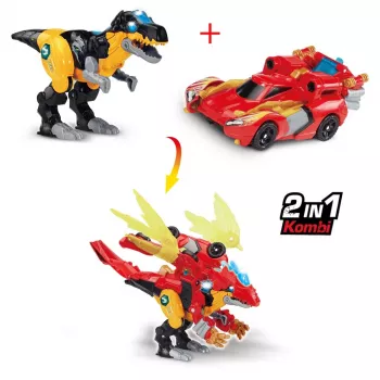 Figura da gioco VTech Switch & Go Combo Mega Dragon — set giocattolo drago-veicolo trasformabile