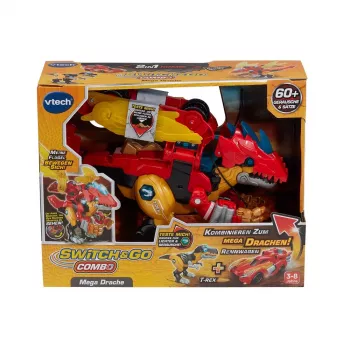 Figura da gioco VTech Switch & Go Combo Mega Dragon — set giocattolo drago-veicolo trasformabile