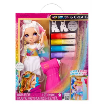 Bambole moda Rainbow High Air Brush & Create – occhi viola, bambola moda, femmina, 4 anni, bambino/bambina, multicolore