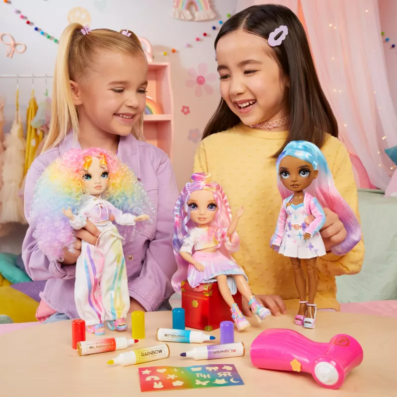 Bambole moda Rainbow High Air Brush & Create – occhi viola, bambola moda, femmina, 4 anni, bambino/bambina, multicolore