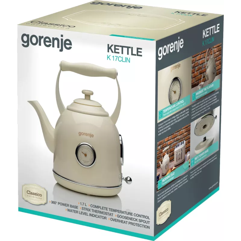 Bollitore elettrico Gorenje K17CLIN 1,7 l 2000 W crema