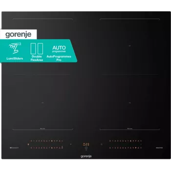 Piano cottura a induzione Gorenje GI6443BSCWF, nero, da incasso, 60 cm, piano cottura a induzione a zone, vetroceramica, 4 zone