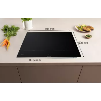 Piano cottura a induzione Gorenje GI6443BSCWF, nero, da incasso, 60 cm, piano cottura a induzione a zone, vetroceramica, 4 zone