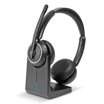 Lindy L118 cuffie wireless con cancellazione del rumore e stazione di ricarica