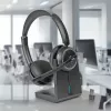 Lindy L118 cuffie wireless con cancellazione del rumore e stazione di ricarica