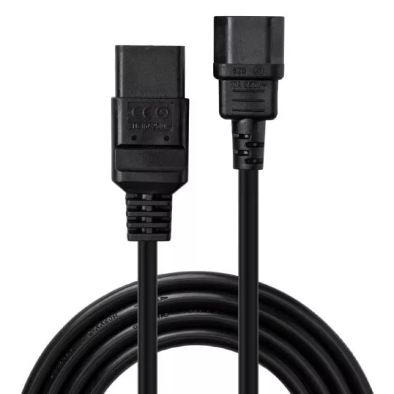 Lindy prolunga cavo di alimentazione da 2 m C14 a C19, nero, 2 m, IEC C14, IEC C19, 250 V