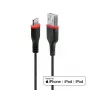 Lindy cavo rinforzato da 1 m USB Type-A a Lightning, 1 m, Lightning, USB A, connettore maschio, connettore maschio, nero