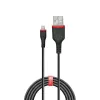 Lindy cavo rinforzato da 1 m USB Type-A a Lightning, 1 m, Lightning, USB A, connettore maschio, connettore maschio, nero