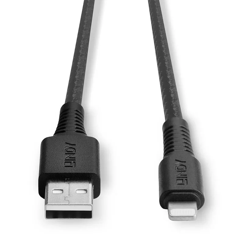 Lindy cavo di ricarica e sincronizzazione rinforzato da 2 m USB Type-A a Lightning