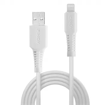 Lindy cavo da 2 m USB a Lightning, bianco, 2 m, Lightning, USB A, bianco, dritto, dritto