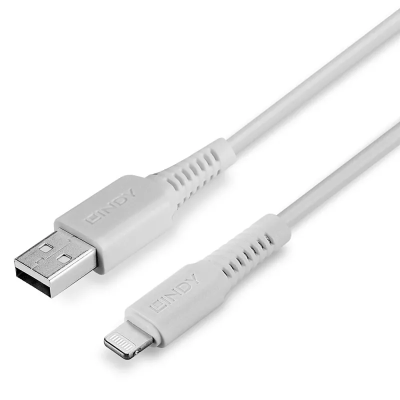 Lindy cavo da 2 m USB a Lightning, bianco, 2 m, Lightning, USB A, bianco, dritto, dritto