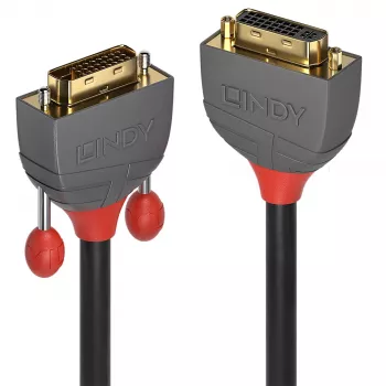 Lindy prolunga DVI-D Dual Link da 2 m, Anthra Line, 2 m, DVI-D, DVI-I, connettore maschio, connettore femmina, nero