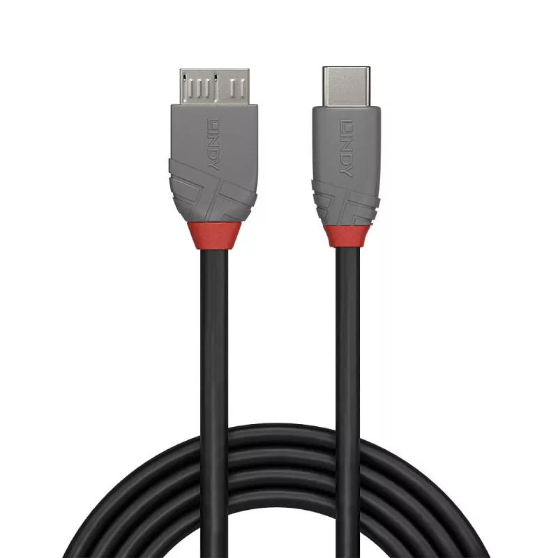 Lindy cavo USB 3.2 Type-C a Micro-B 2 m, Anthra Line, 2 m, USB C, Micro-USB B, USB 3.2 Gen 1 (3.1 Gen 1), nero