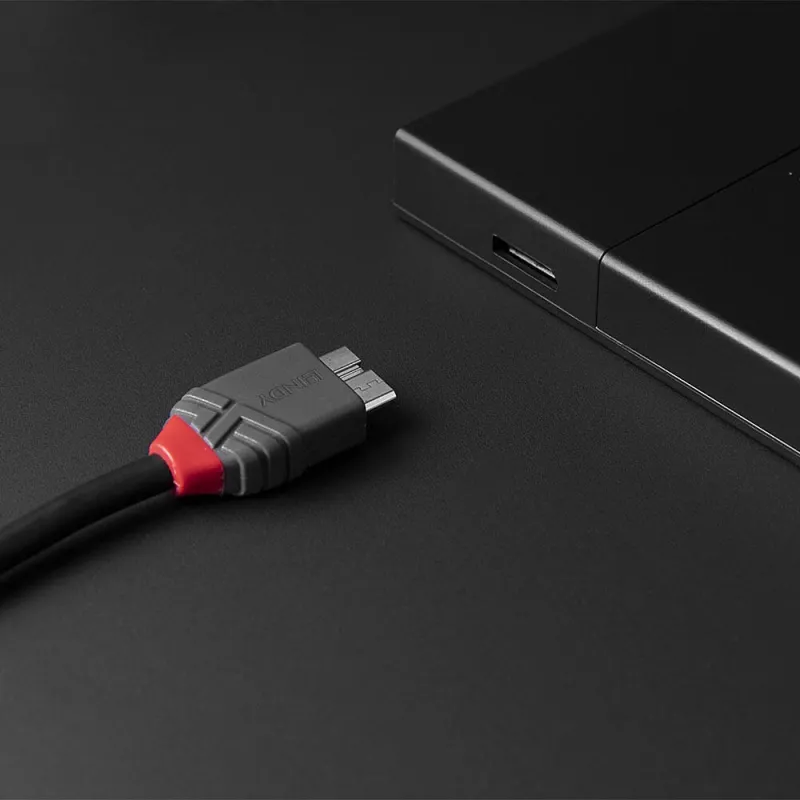 Lindy cavo USB 3.2 Type-C a Micro-B 2 m, Anthra Line, 2 m, USB C, Micro-USB B, USB 3.2 Gen 1 (3.1 Gen 1), nero