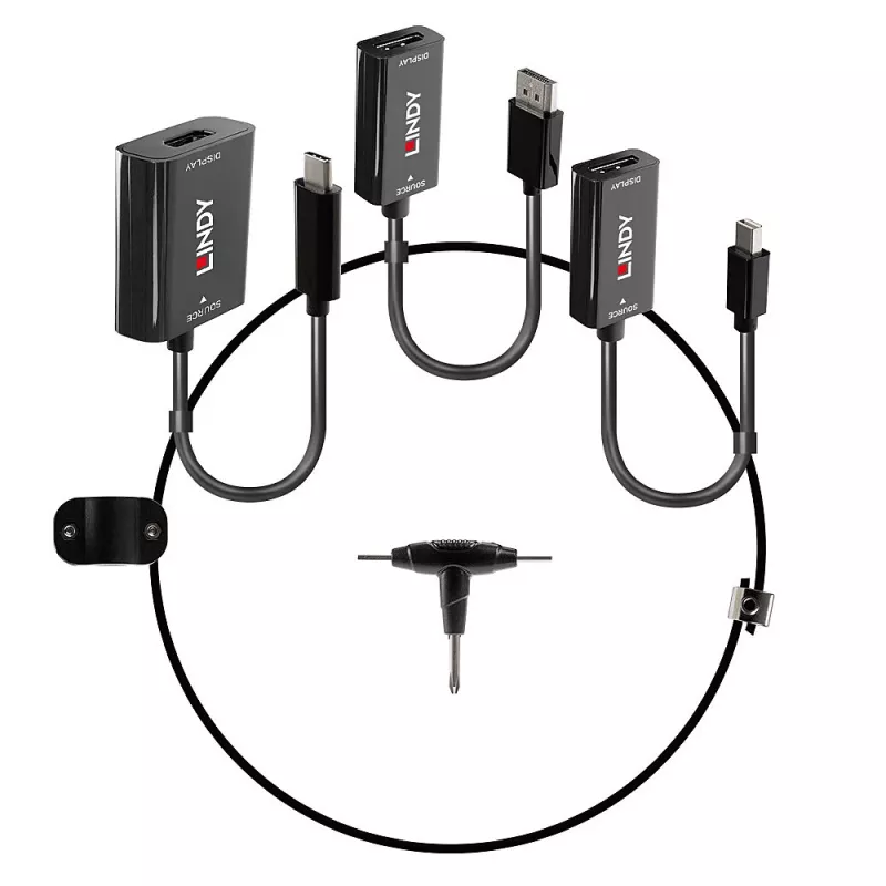 Lindy supporto per convertitore USB Type-C, mDP e DisplayPort a HDMI 18G