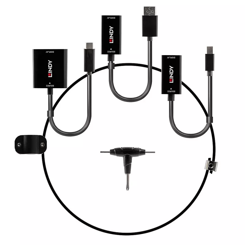 Lindy supporto per convertitore USB Type-C, mDP e DisplayPort a HDMI 18G