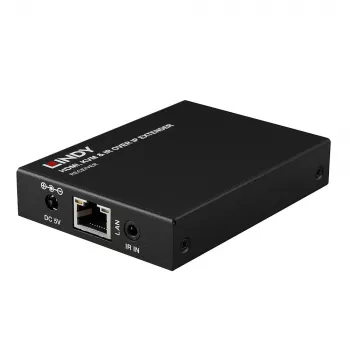 Lindy HDMI, KVM e IR over IP Extender, ricevitore, trasmettitore e ricevitore, con filo, 150 m, Cat5e, Cat6, nero, metallo