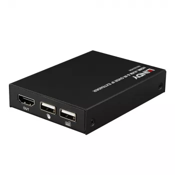 Lindy HDMI, KVM e IR over IP Extender, ricevitore, trasmettitore e ricevitore, con filo, 150 m, Cat5e, Cat6, nero, metallo