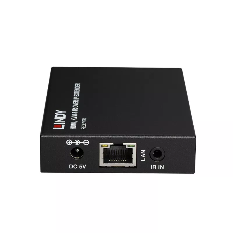 Lindy HDMI, KVM e IR over IP Extender, ricevitore, trasmettitore e ricevitore, con filo, 150 m, Cat5e, Cat6, nero, metallo