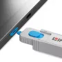 Lindy HDMI Port Blocker Kit, blu (1x chiave, 4x blocchi), port blocker + chiave, HDMI, blu, grigio, acrilonitrile-butadiene-stirene (ABS), 1 pz., sacchetto in polietilene