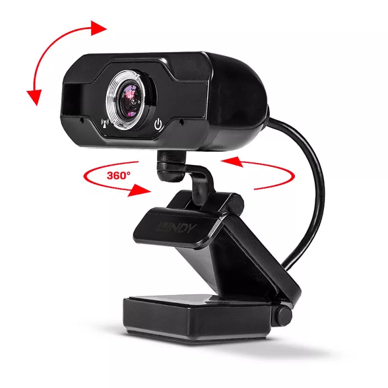 Lindy webcam Full HD 1080p con microfono, 1920 x 1080 pixel, Full HD, 30 fps, manuale, auto, 110°