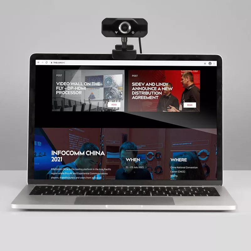 Lindy webcam Full HD 1080p con microfono, 1920 x 1080 pixel, Full HD, 30 fps, manuale, auto, 110°