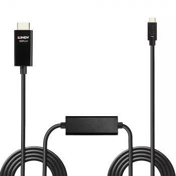 Lindy cavo adattatore da USB Type-C a HDMI 4K60 con HDR, 10 m, USB Type-C, HDMI Type A (Standard), maschio, maschio, dritto