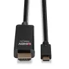 Lindy cavo adattatore da USB Type-C a HDMI 4K60 con HDR, 10 m, USB Type-C, HDMI Type A (Standard), maschio, maschio, dritto