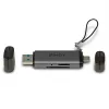Lindy lettore di schede SD/MicroSD USB 3.2 Type-C e A, MiniSD, SD, nero, grigio, 5000 Mbit/s, USB 3.2 Gen 1 (3.1 Gen 1) Type-A/Type-C, 78,5 mm, 22,5 mm