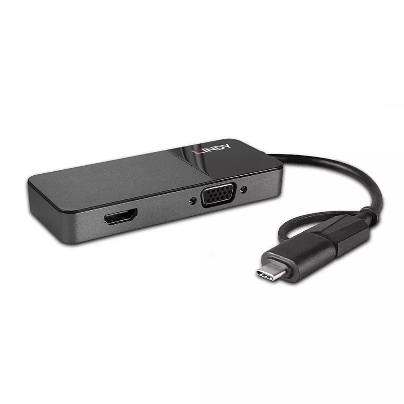 Lindy 43354 docking station per laptop/riproduttore di porte USB 3.2 Gen 1 (3.1 Gen 1) Type-A + Type-C nero