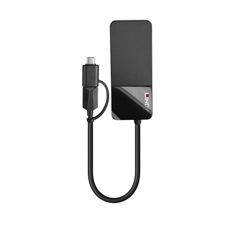 Lindy 43354 docking station per laptop/riproduttore di porte USB 3.2 Gen 1 (3.1 Gen 1) Type-A + Type-C nero