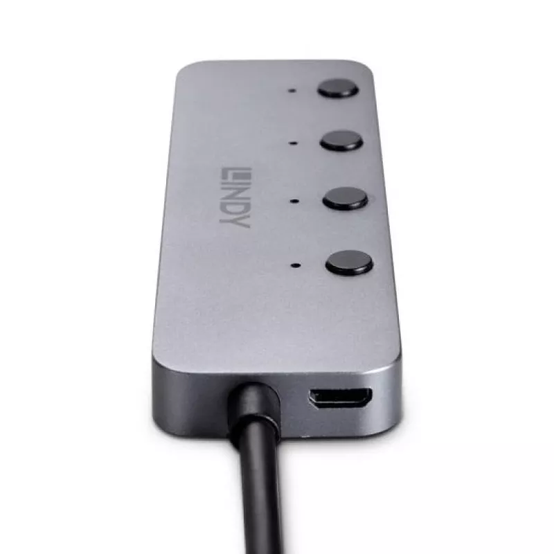 Lindy hub USB 3.2 Type-C a 4 porte con interruttori on/off