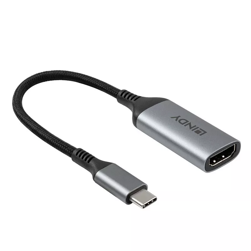 Lindy 43428 adattatore cavo video 0,15 m USB Type-C HDMI grigio