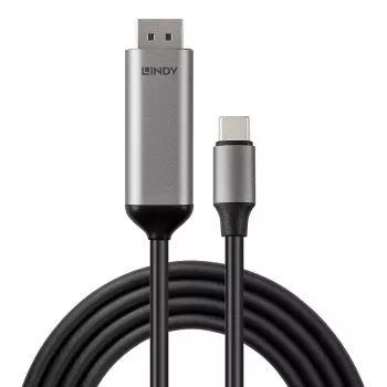 Lindy 43504 adattatore cavo video 2 m USB Type-C DisplayPort grigio